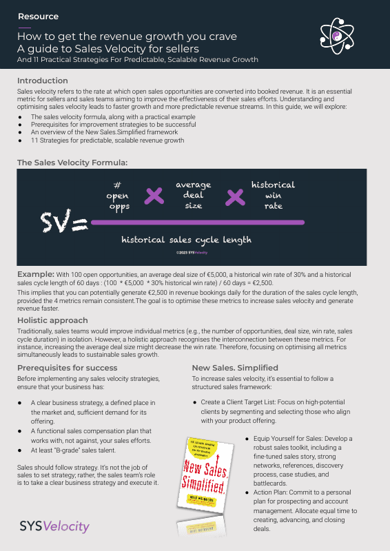 Cover of the Sales Velocity guide